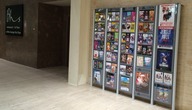 leaflet display stand in shopping centre